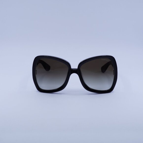 Tom Ford Jerry FT1222 01B Sunglasses Black Butterfly Frame, Smoke Lenses - Picture 2 of 9